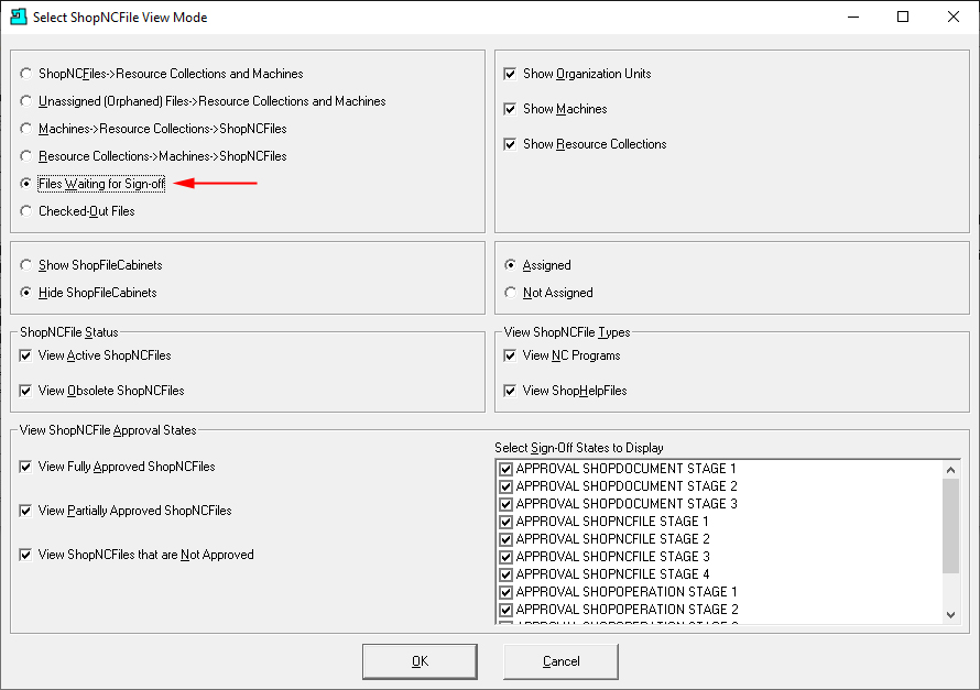 Select ShopFloorManager View Mode