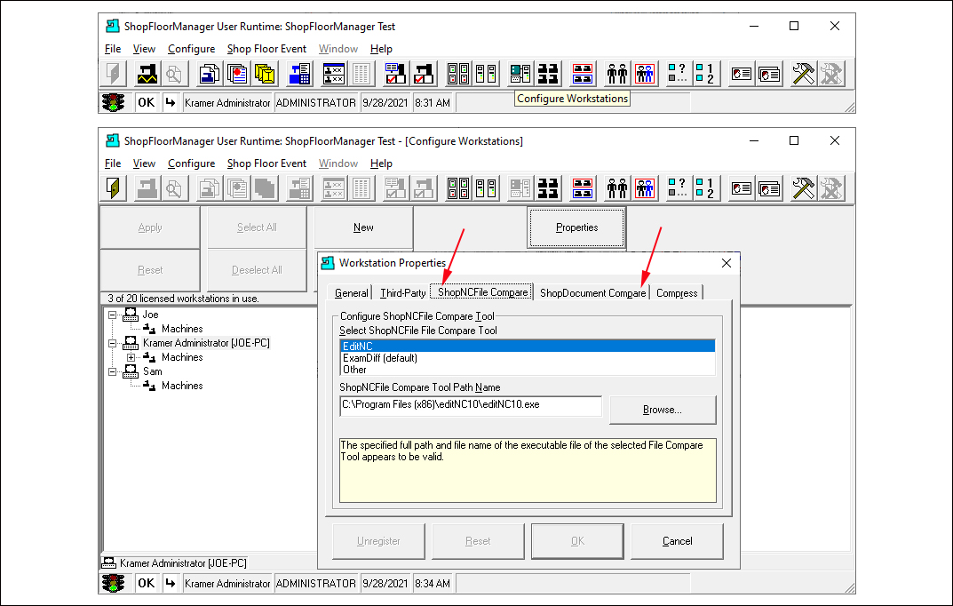 Configure Workstation to Select Compare App