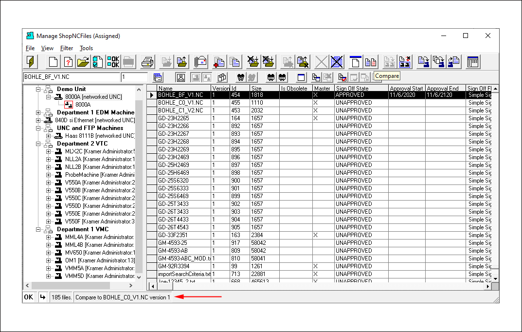 Select 2nd ShopNCFiles for Compare