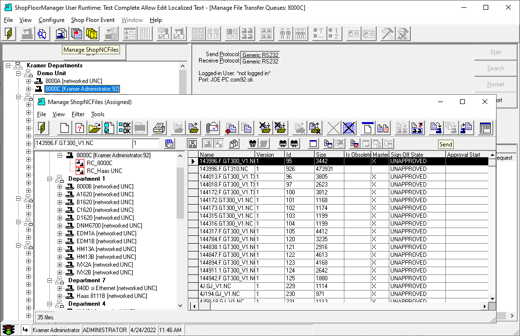CNC Communications: RS232 & Remote Request