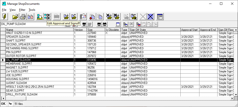Manage ShopFloorDocuments (Edit Approval and Sign-off)
