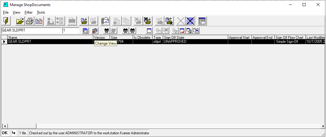 Change View (checked Out Files)