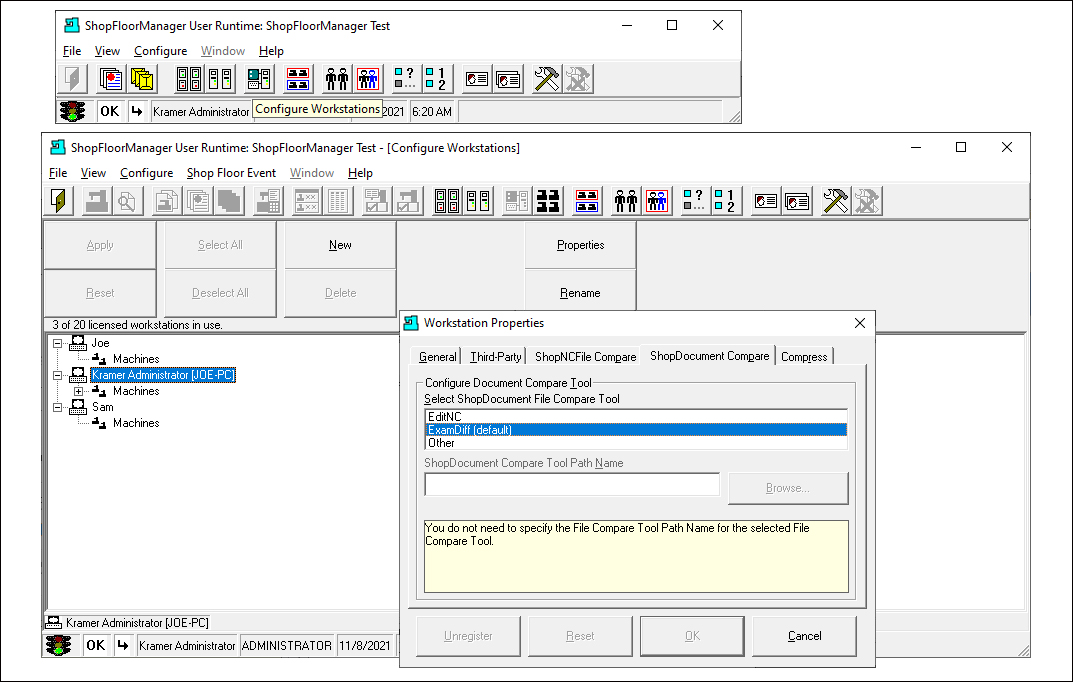 Configure Workstation to Select Compare App
