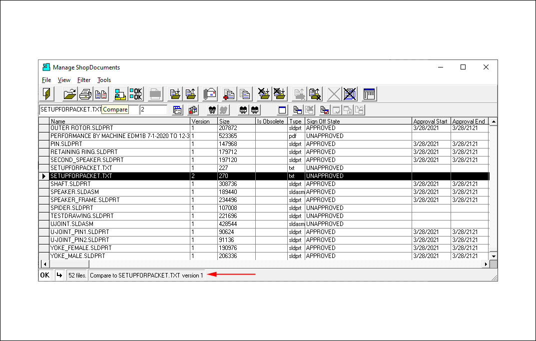 Select 2nd Text File for Compare