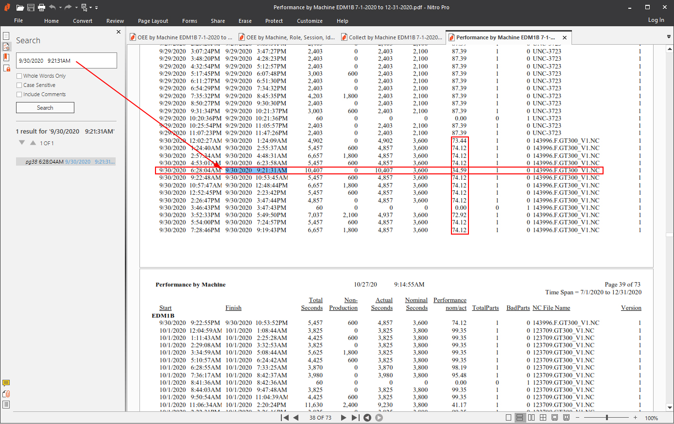 Performance by Machine EDM1B PDF ShopReport