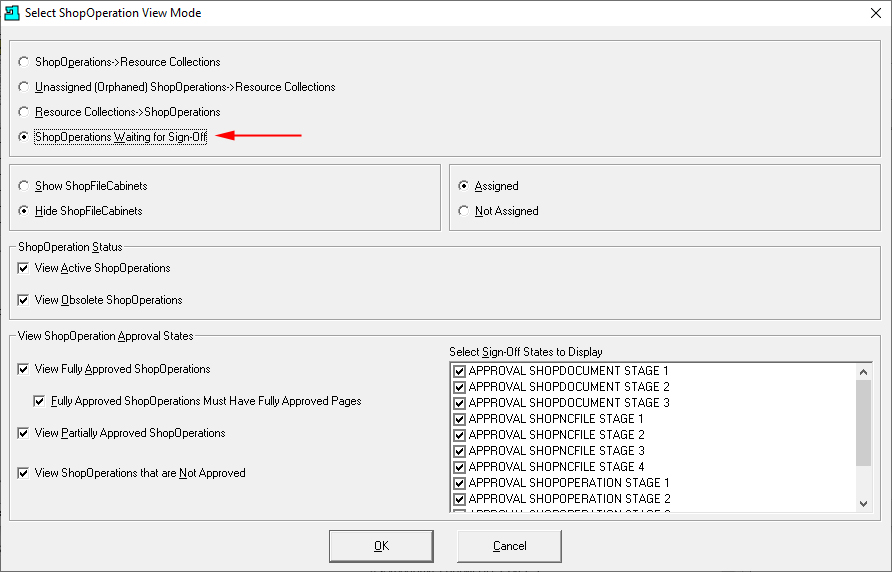 Select ShopFloorManager View Mode